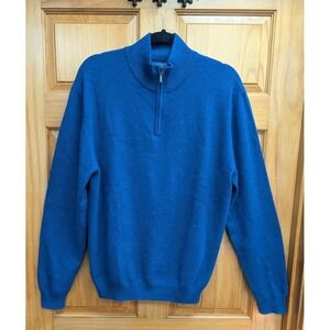 Joseph & Lyman Men's Large 100% Cashmere Half Zip Turtleneck Sweater Shirt Top